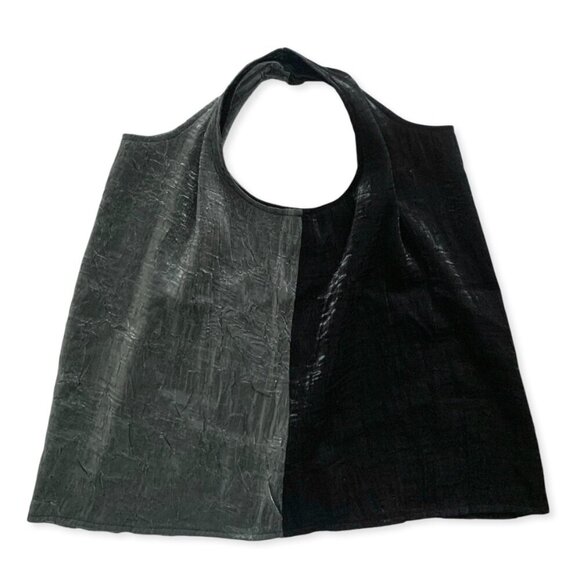 Vintage Y2K Shiny Silver Black Tank Top Cyber Punk Whimsigoth Witchy Grunge Rave - Picture 5 of 14